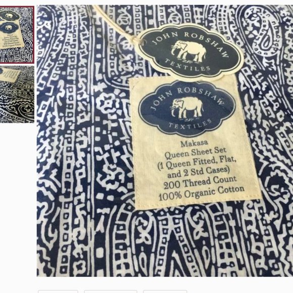 John Robshaw Other - Makasa Organic Sheet Set - Queen